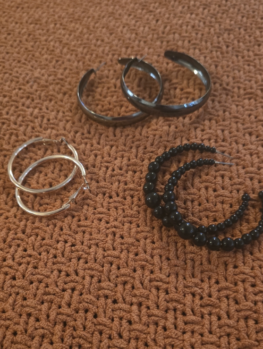 Multi-Pack Black and Gold Hoop Earrings - Women Jewelry